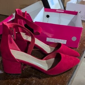 Dream Pairs Red Block Heel Sandals